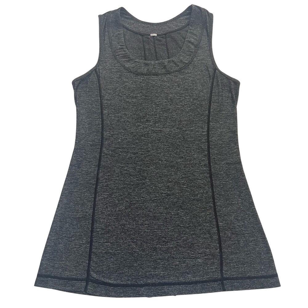Lululemon Gray Space Dye Ruffled Back Athletic Tank Top Media Pocket Size 6